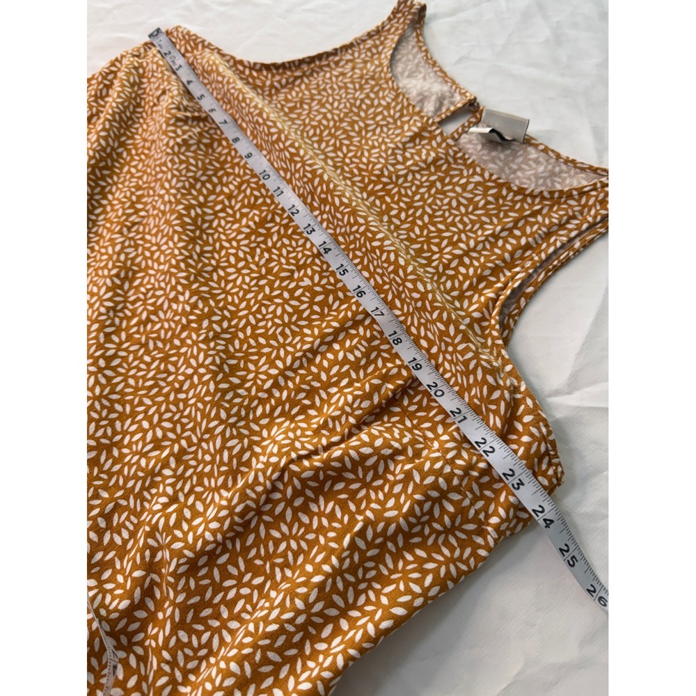 Ava & Viv Linen Blend Shift Dress Boho Golden Yellow Floral Speckled Pockets XXL - Picture 8 of 9